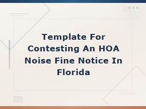 Florida Hoa Noise Fine Appeal Letter Template