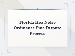 Florida Hoa Noise Ordinance Fine Appeal Process