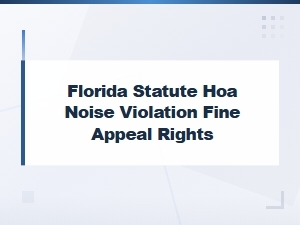 Appealing Hoa Noise Violation Fines Under Florida Law