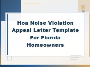 Florida Hoa Noise Violation Appeal Letter Template